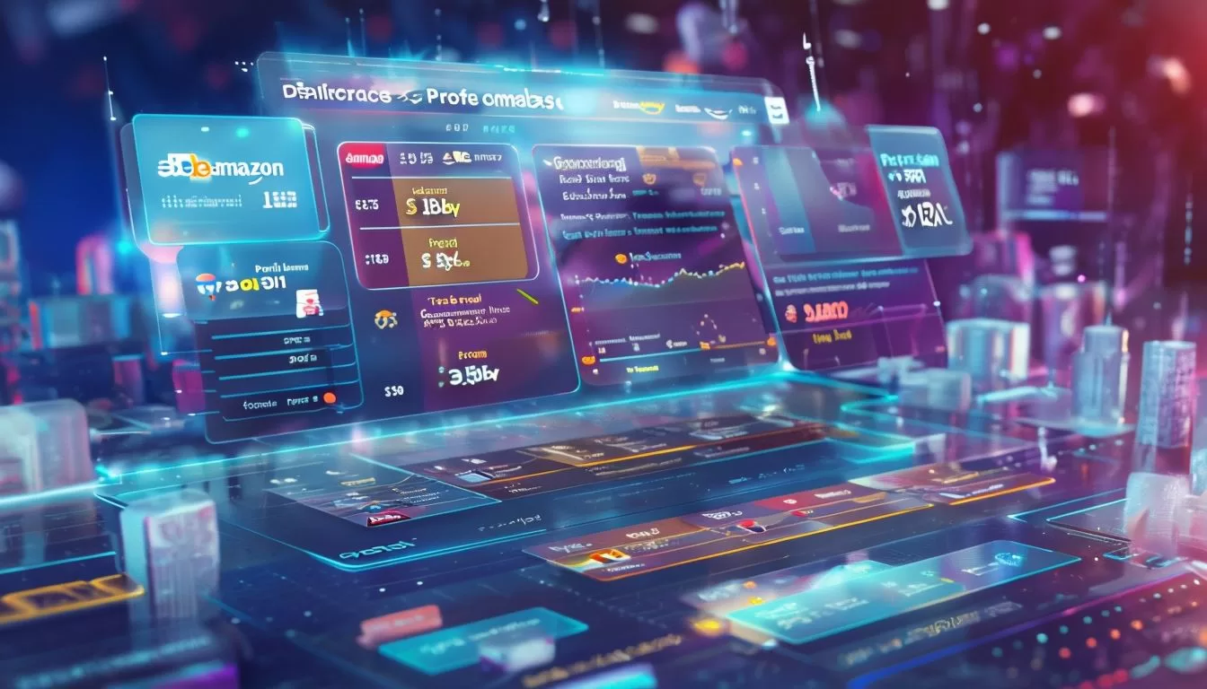 Futuristic AI E-Commerce Dashboard In A Digital Landscape