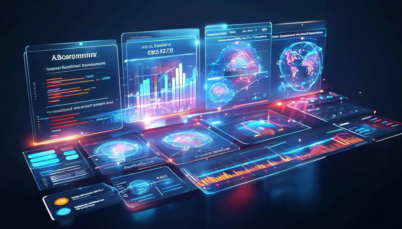 Futuristic Interface Showcasing AI-Driven Financial Insights Futuristic Interface Showcasing AI-Driven Financial Insights